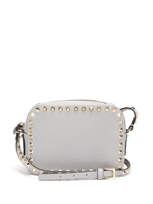 Matchesfashion.com Valentino Garavani - Rockstud Leather Cross-body Bag - Womens - Grey