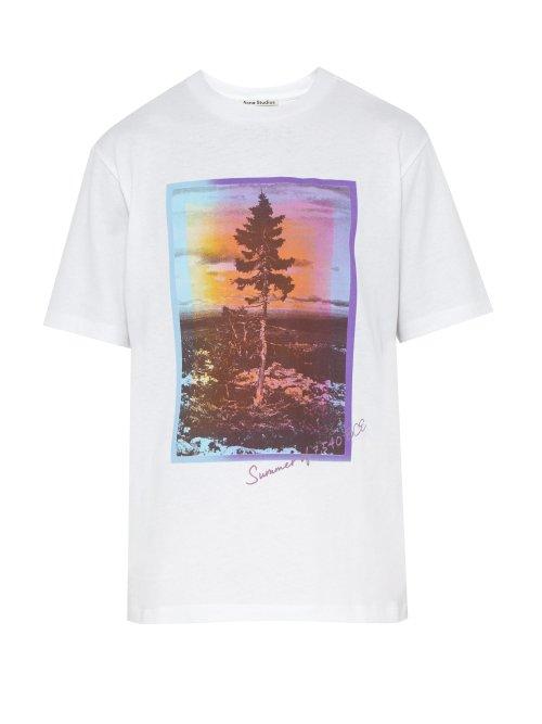 Matchesfashion.com Acne Studios - Graphic Print Cotton T Shirt - Mens - White
