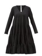 Matchesfashion.com Merlette - Rodas Tiered Pima-cotton Dress - Womens - Black
