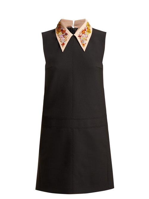 Matchesfashion.com No. 21 - Embroidered Collar Shift Dress - Womens - Black
