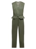 Matchesfashion.com Sea - Romy Quilted Cotton Blend Jumpsuit - Womens - Khaki