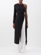 Staud - Zhuri Asymmetric Crepe Dress - Womens - Black