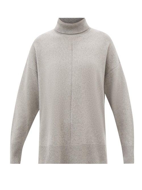 Another Tomorrow - Cashmere-blend Roll Neck Sweater - Womens - Grey