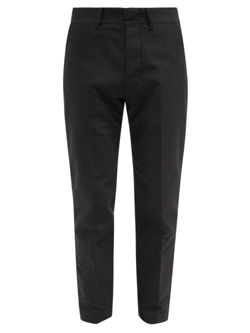 Mens Rtw Tom Ford - Garment-dyed Cotton-canvas Tapered-leg Chinos - Mens - Black