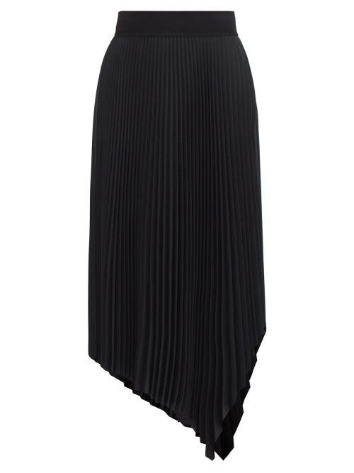 Matchesfashion.com Joseph - Swinton Handkerchief-hem Pleated-jersey Midi Skirt - Womens - Black
