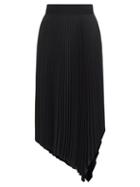 Matchesfashion.com Joseph - Swinton Handkerchief-hem Pleated-jersey Midi Skirt - Womens - Black