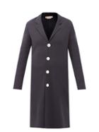 Matchesfashion.com Marni - Single-breasted Wool-blend Coat - Womens - Navy