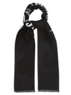 Matchesfashion.com Alexander Mcqueen - Oversized Fern Jacquard Logo Wool Scarf - Mens - Black