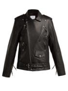 Toga Lace-up Leather Biker Jacket