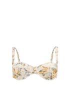 Matchesfashion.com Ephemera - Floral-print Underwired Bikini Top - Womens - Yellow Multi