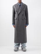 Balenciaga - Heather Raw-edge Double-breasted Wool Coat - Mens - Black White