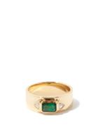 Matchesfashion.com Azlee - Emerald, Diamond & 18kt Gold Ring - Womens - Green Gold