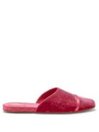 Malone Souliers - Rene Backless Velvet Flats - Womens - Pink