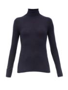 Matchesfashion.com Gabriela Hearst - Costa Roll-neck Cashmere-blend Sweater - Womens - Navy