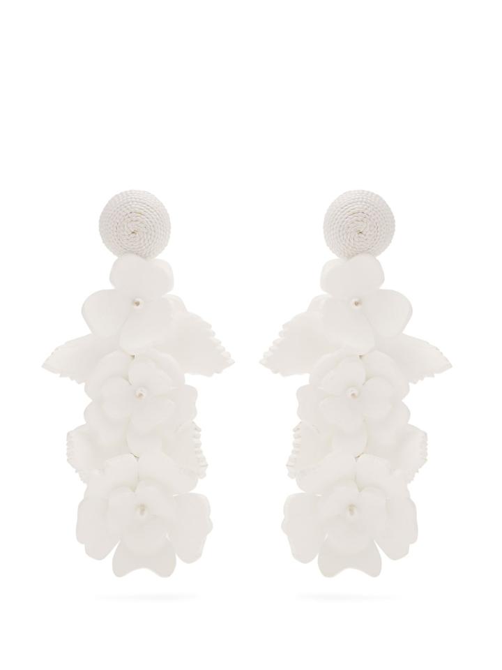 Oscar De La Renta Climbing Flower Clip-on Earrings