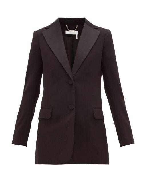 Matchesfashion.com Chlo - Satin Trimmed Single Breasted Crepe Blazer - Womens - Black