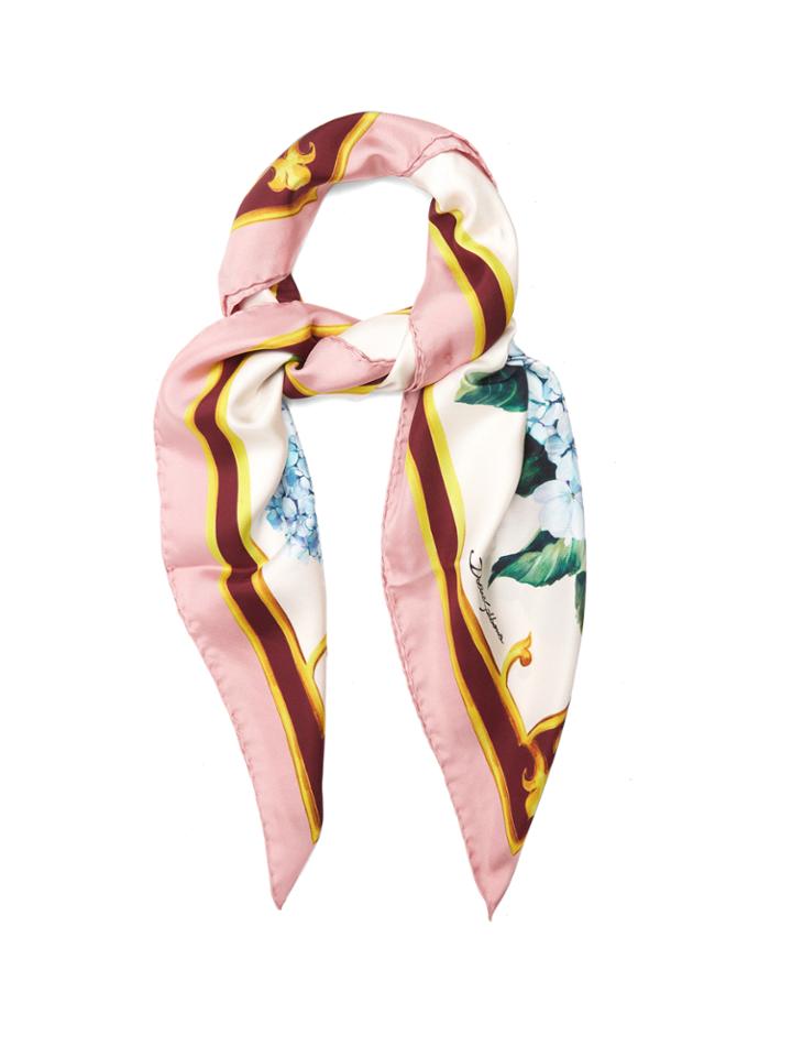 Dolce & Gabbana Hydrangea-print Silk Scarf