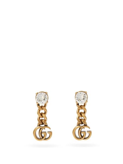 Matchesfashion.com Gucci - Gg Crystal-embellished Drop Earrings - Womens - Crystal