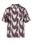 Matchesfashion.com You As - Miles Leaf Print Shirt - Mens - Blue Multi