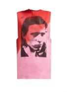 Matchesfashion.com Raf Simons - Two Tone Photographic Print Cotton Tank Top - Womens - Pink Multi