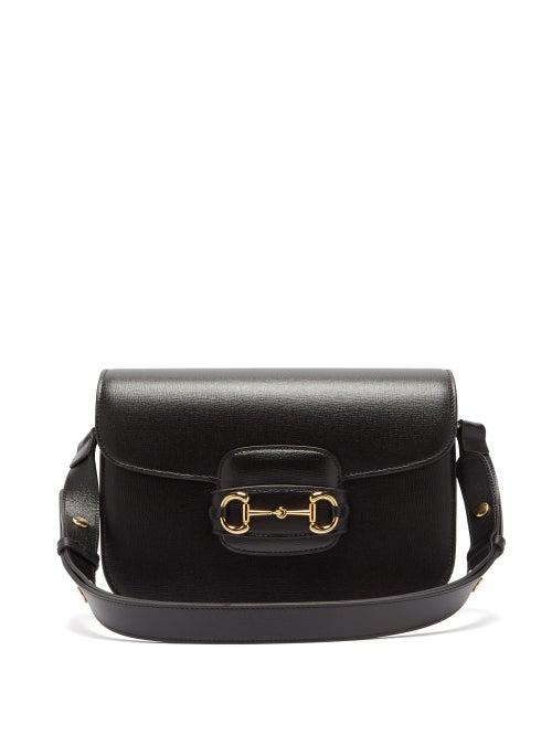 Matchesfashion.com Gucci - 1955 Horsebit Grained-leather Shoulder Bag - Womens - Black