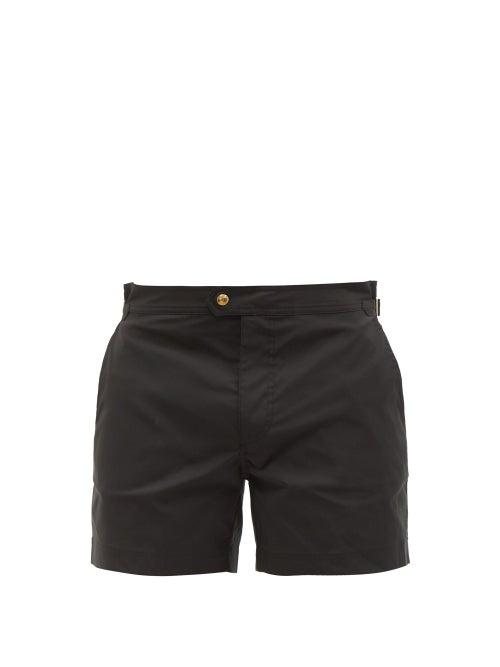 Tom Ford - Adjustable-waist Micro-poplin Swim Shorts - Mens - Black