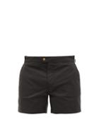 Tom Ford - Adjustable-waist Micro-poplin Swim Shorts - Mens - Black
