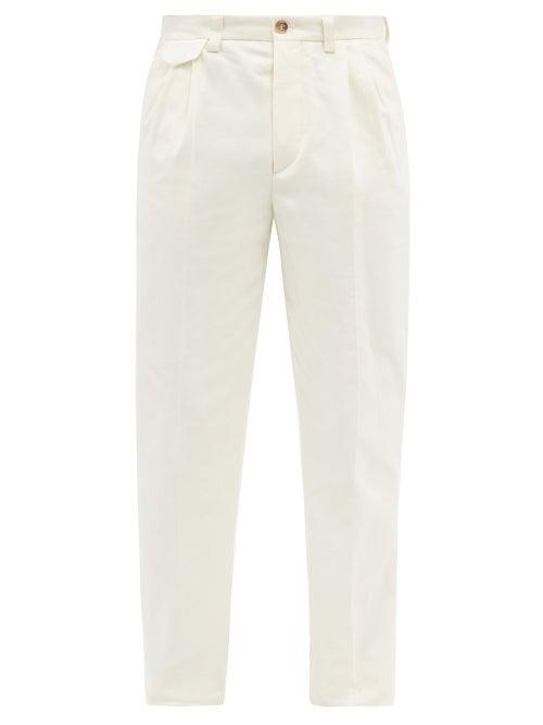 Mens Rtw Nanushka - Gini Slubbed-cotton Suit Trousers - Mens - Cream