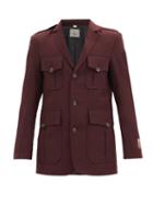 Matchesfashion.com Boramy Viguier - Single-breasted Flap-pocket Wool Jacket - Mens - Red