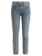 Matchesfashion.com Re/done Originals - High Rise Slim Leg Cropped Jeans - Womens - Light Denim
