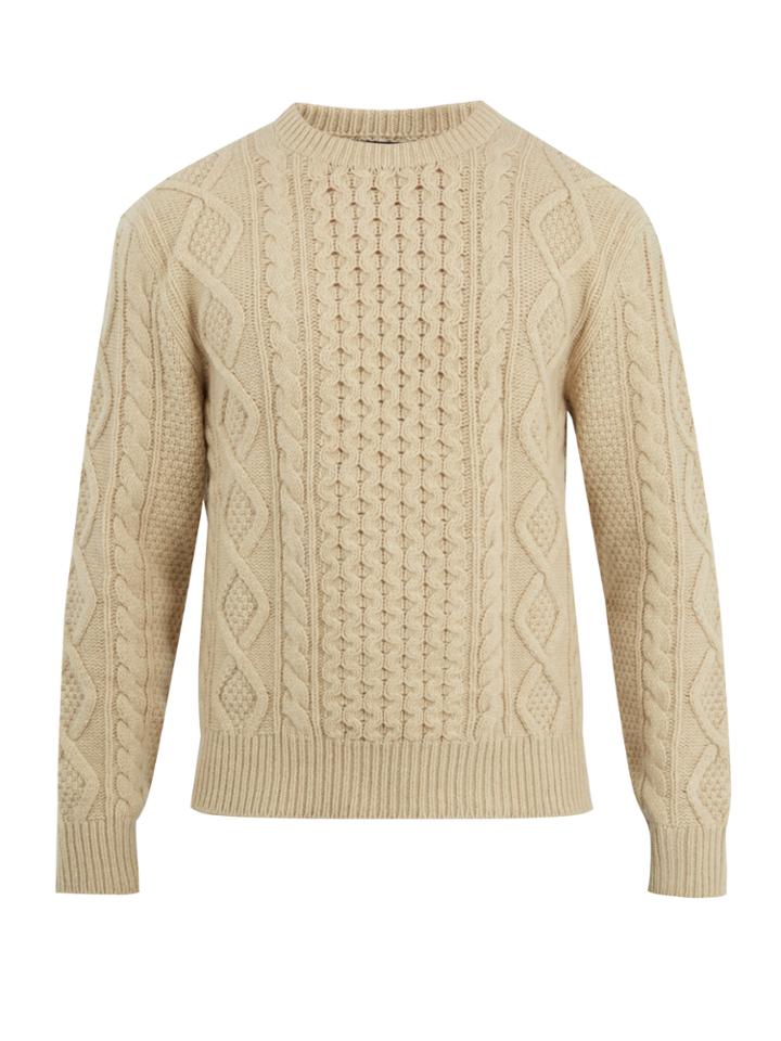 Polo Ralph Lauren Aran-knit Wool-blend Sweater