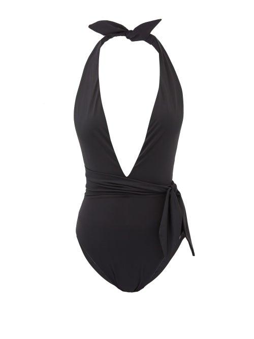 Matchesfashion.com Zimmermann - Lulu Halterneck Swimsuit - Womens - Black