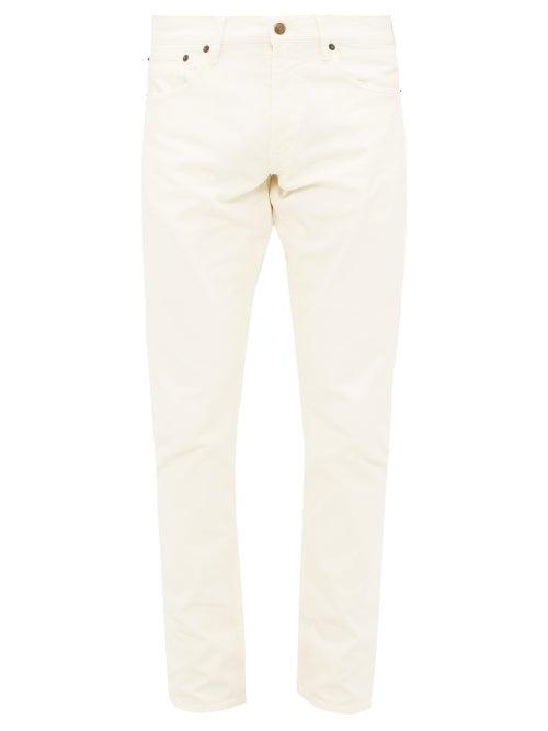 Matchesfashion.com Ralph Lauren Purple Label - Slim Fit Stretch Cotton Denim Jeans - Mens - Cream