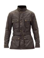 Matchesfashion.com Belstaff - Belted Cotton Jacket - Mens - Dark Green