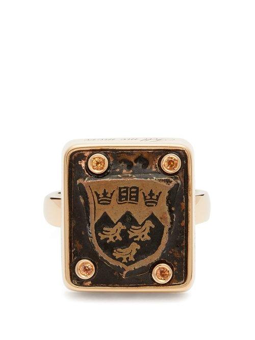 Matchesfashion.com Francesca Villa - Tell Me More 18kt Gold And Sapphire Ring - Womens - Gold