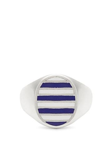 Matchesfashion.com Jessica Biales - Enamel & Sterling-silver Ring - Womens - Blue