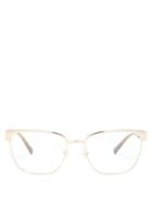 Matchesfashion.com Versace - Foiled-logo Square Metal Glasses - Mens - Gold