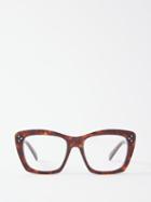 Celine Eyewear - Bold Story Square Tortoiseshell Glasses - Womens - Brown Multi