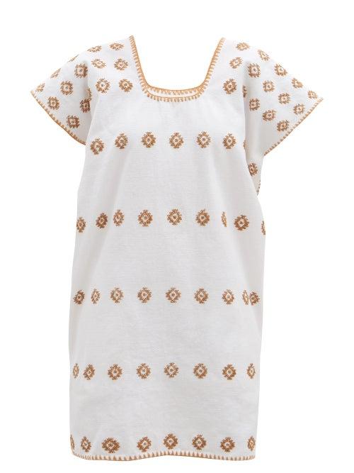 Matchesfashion.com Pippa Holt - No.178 Embroidered Cotton Kaftan - Womens - White Print