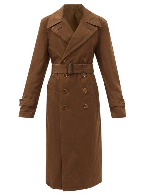 Matchesfashion.com Lemaire - Double-breasted Cotton-ventile Coat - Womens - Dark Khaki
