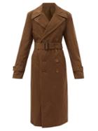Matchesfashion.com Lemaire - Double-breasted Cotton-ventile Coat - Womens - Dark Khaki