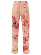 Matchesfashion.com F.r.s - For Restless Sleepers - Etere Phoenix-print Silk-satin Trousers - Womens - Pink Print