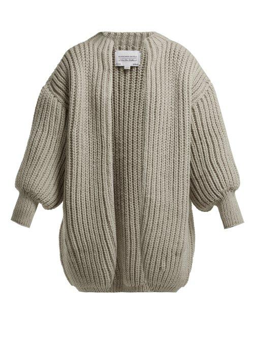 Matchesfashion.com I Love Mr Mittens - Kolette Oversized Fisherman Knit Wool Cardigan - Womens - Light Grey