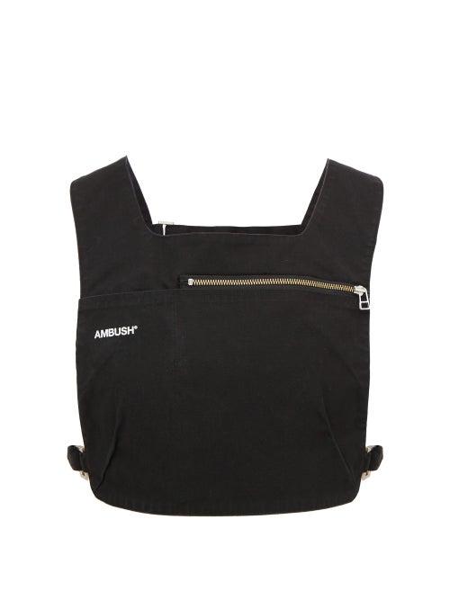 Matchesfashion.com Ambush - Bag Zipped Cotton Canvas Gilet - Mens - Black