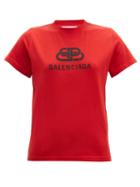 Matchesfashion.com Balenciaga - Bb Logo Print Cotton T Shirt - Womens - Red