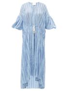 Matchesfashion.com Love Binetti - Stir It Up Cotton Dress - Womens - Blue Multi