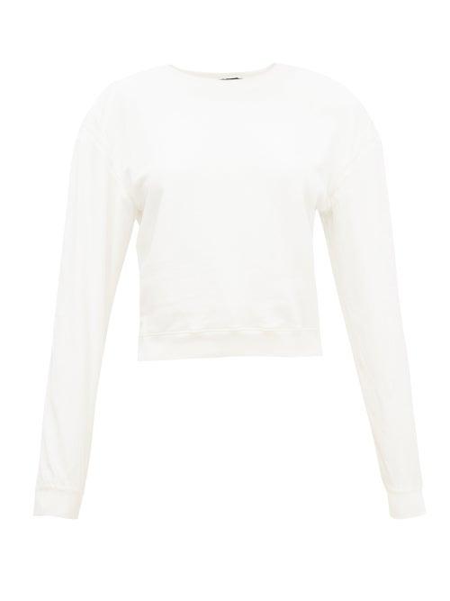 Matchesfashion.com Haider Ackermann - Satin-sleeve Cotton-jersey Sweatshirt - Womens - Ivory