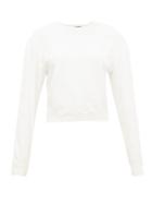 Matchesfashion.com Haider Ackermann - Satin-sleeve Cotton-jersey Sweatshirt - Womens - Ivory
