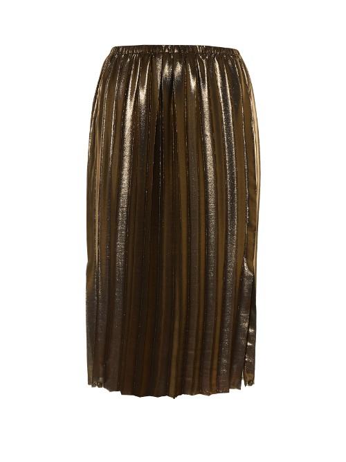 Isabel Marant Étoile Malden Pleated Lam Midi Skirt