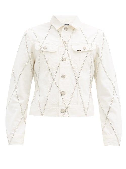 Matchesfashion.com Stefan Cooke - X Lee Studded Denim Jacket - Mens - White